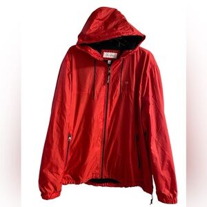 Calvin Klein red jacket zip front hooded windbreaker men XXL
